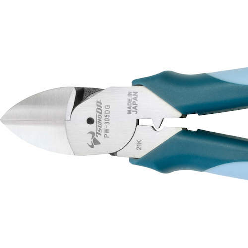 TTC POWER 얇은 날 니퍼(편심 테코) 엘라스토머 그립 전장 225mm PW-305DG