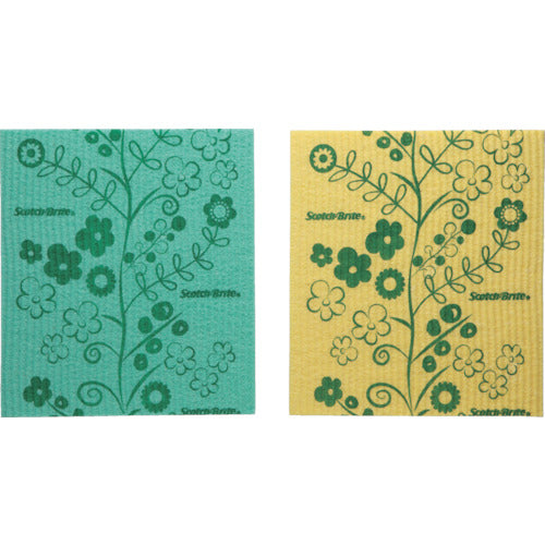 3M 스카치 브라이트 셀룰로오스 크로스 디자인 시리즈 민트 옐로우 각 1장입 CCL-D3 1 PK