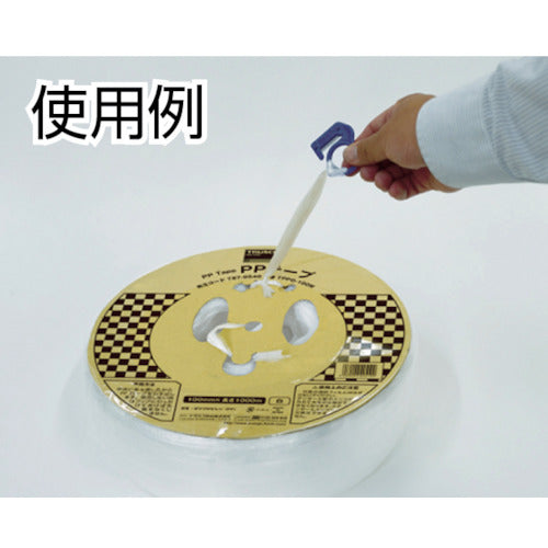 ＴＲＵＳＣＯ　ＰＰテープ　幅１００ｍｍＸ長さ１０００ｍ　白　メンコ付　TPPD-100W　1 巻