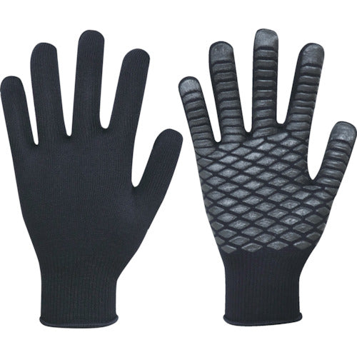 Fukutoku Anti-Slip Gloves, Natural Rubber Suction, Black, Free Size, 791-BLK, 1 Pair
