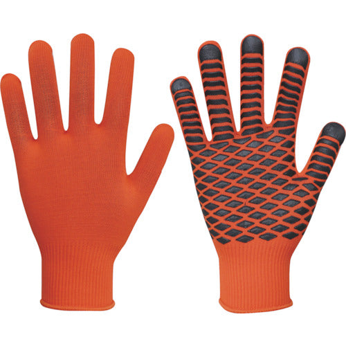 후쿠 토쿠 미끄럼 방지 장갑 천연 고무 빠는 오렌지 무료 791-ORG 1 쌍