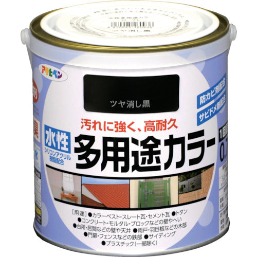 Asahipen Water-Based Multi-Purpose Color 0.7L Matte Black 460936 1 Can