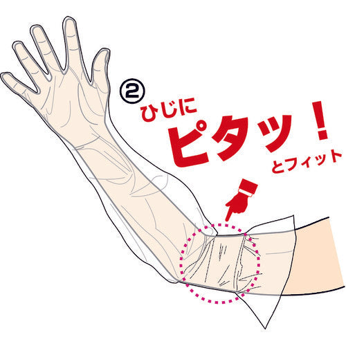 ＴＲＵＳＣＯ　使い捨てぴたフィットロング手袋　Ｓ　（１００枚入）　TLP-S　1 箱