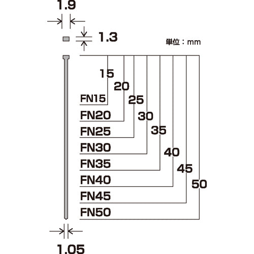 ＤＡＩＤОＨＡＮＴ　仕上釘　ＳＰ　フィニッシュネイル　ＦＮ−４０　ＷＨ　（白）　１パック（８００本）　00046464　1 PK