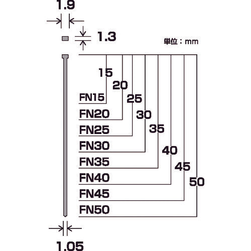 DAIDOHANT 마무리 못 SP 마감 네일 FN-25 CH (차) 1 팩 (800 개) 00046469 1 PK