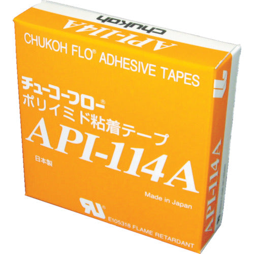 チューコーフロー　ポリイミド粘着テープ　ＡＰＩー１１４ＡＦＲ　０．０８ｔ×２５ｗ×２０ｍ　API114A FR-08X25X20　1 巻
