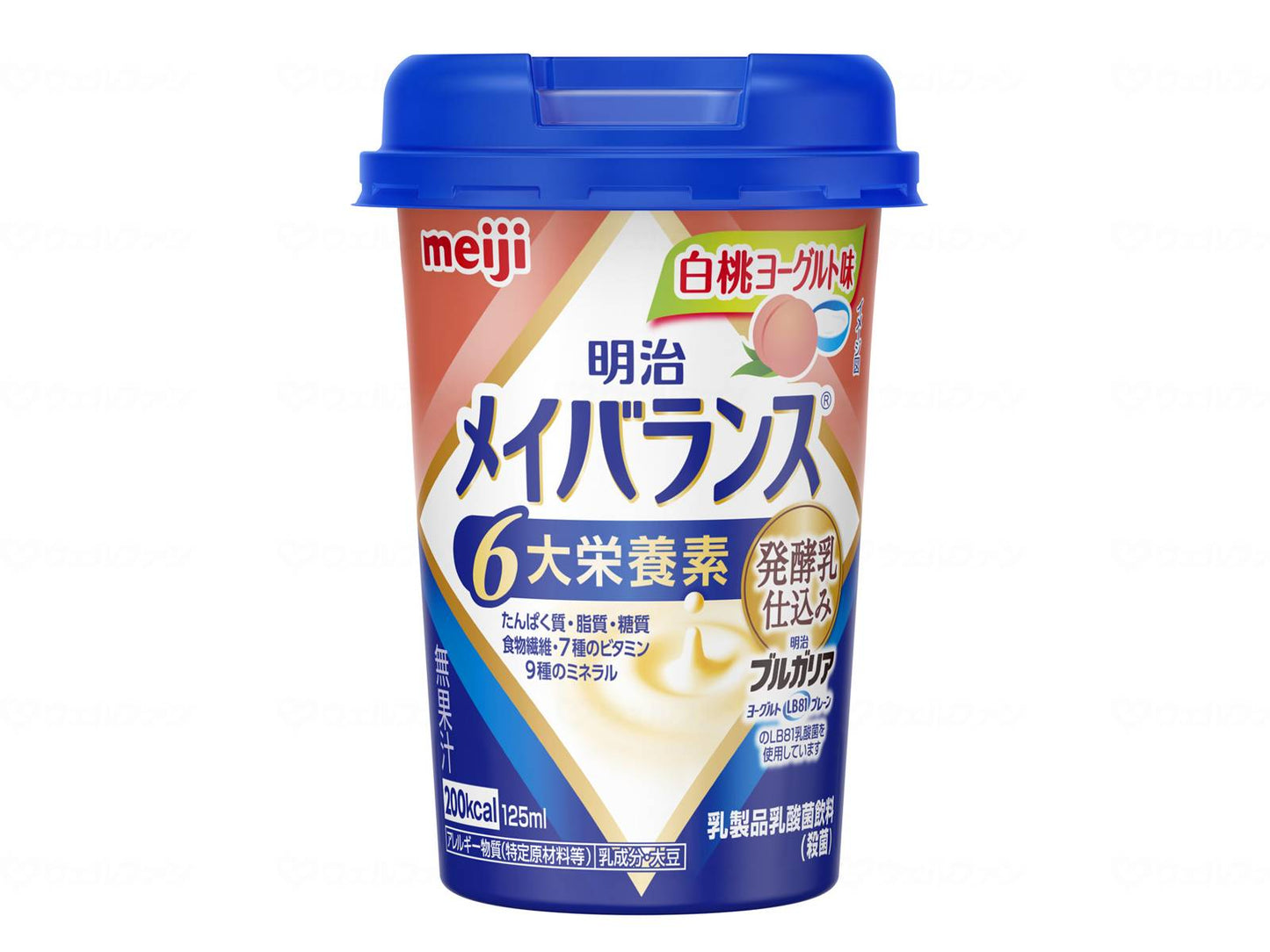 明治メイバランスMiniｶｯﾌﾟ ﾎﾞｰﾙ（12個） 白桃ﾖｰｸﾞﾙﾄ味