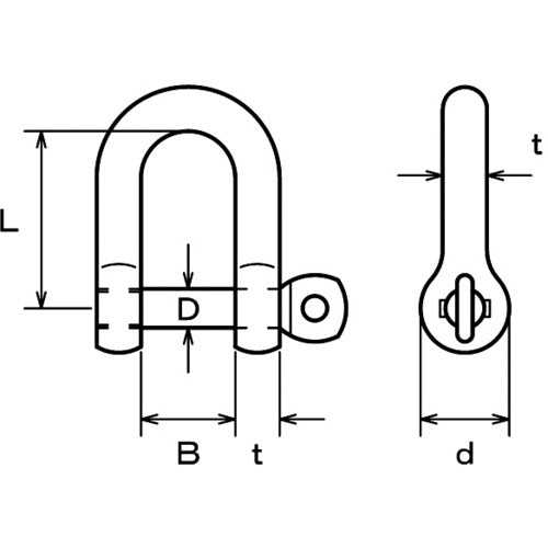 TRUSCO Locking Pin Shackle Stainless Steel 10mm (1 piece) TLPS-10 1 bag