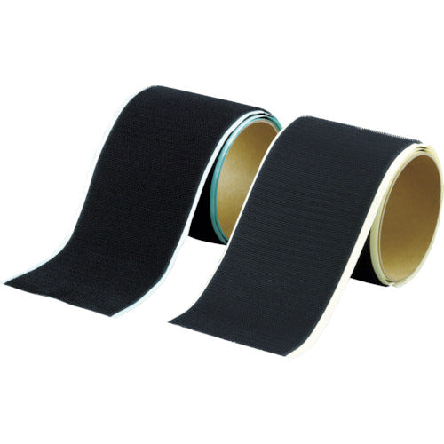 ＴＲＵＳＣＯ　マジックテープ［［Ｒ下］］セット弱粘着１６ｍｍ×５ｍ黒（１巻＝１セット）　TPD-165MTS-BK　1 Ｓ