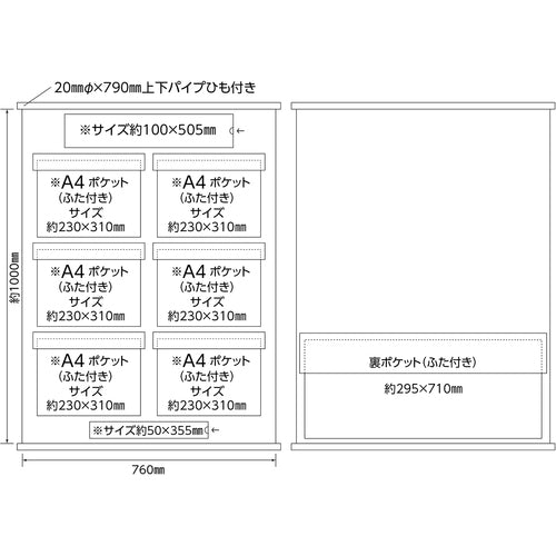 緑十字　工事管理用垂れ幕（フリー掲示板）　Ａ４用×６　オレンジ　ＫＫＭ−２ＹＲ　１０７５×７６０　130021　1 枚