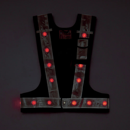 Green Cross Multifunctional LED Safety Vest Navy/Red Light/White Reflective Multifunctional LED Vest-KW-R Free Size Mesh Fabric 238096 1 Unit