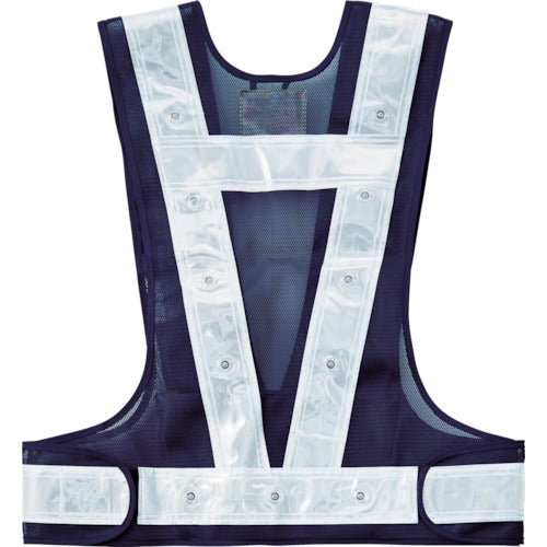Green Cross Multifunctional LED Safety Vest Navy/Blue Light Emitting/White Reflective Multifunctional LED Vest-KW-BL Free Size Mesh Fabric 238097 1 Unit