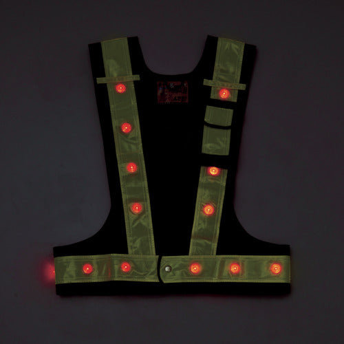 Green Cross Multifunctional LED Safety Vest Navy/Red Light/Yellow Reflective Multifunctional LED Vest-KY-BL Free Size Mesh Fabric 238099 1 Unit