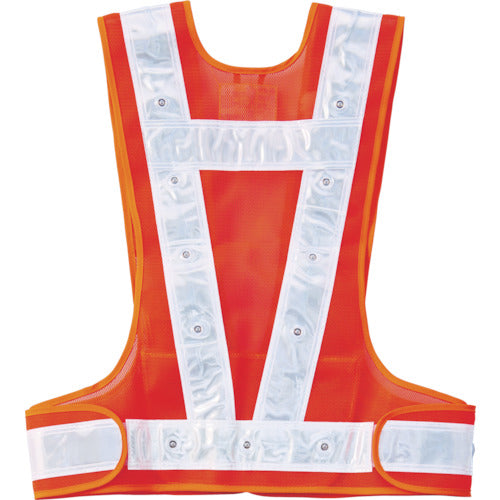 Midori Juji Multifunctional LED Safety Vest Orange/Green Emitting/White Reflective Multifunctional LED Vest-OW-W Free Size Mesh Fabric 238100 1 Unit