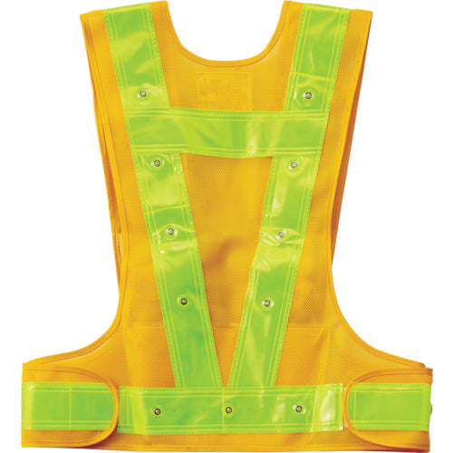 녹색 십자 다기능 LED 세이프티 베스트 황/적색 발광/황 반사 다기능 LED 베스트-YY-R 프리 사이즈 메쉬 원단 238101 1 착용