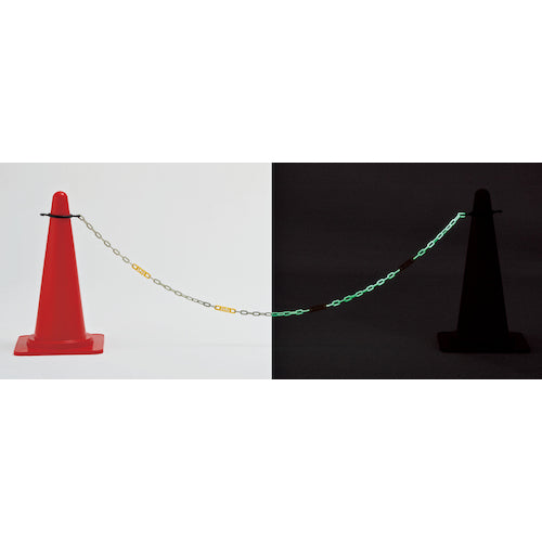 Green Cross High Brightness Luminous Plastic Chain for Cones (with Rings) with No Entry Sign CHB-S-YL Length 2m 284045 1 Piece