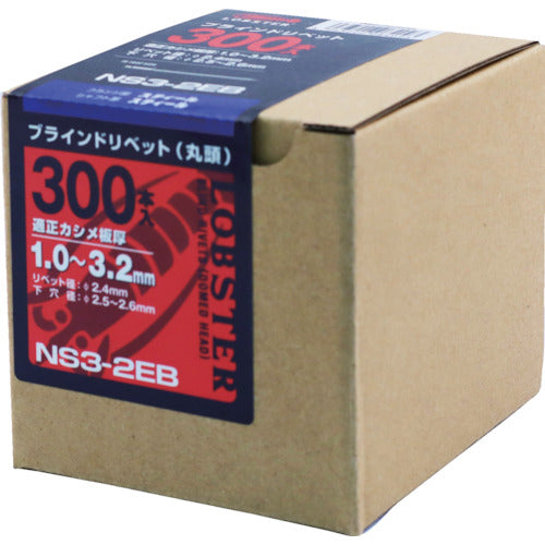 エビ　ブラインドリベット（スティール／スティール製）　３−２（３００本入）　エコＢＯＸ　NS32EB　1 箱