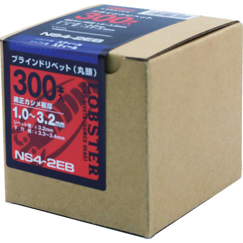 エビ　ブラインドリベット（スティール／スティール製）　４−２（３００本入）　エコＢＯＸ　NS42EB　1 箱