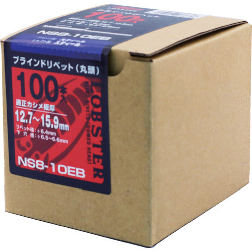 エビ　ブラインドリベット（スティール／スティール製）　８−１０（１００本入）　エコＢＯＸ　NS810EB　1 箱