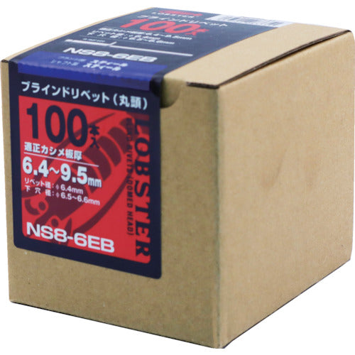 エビ　ブラインドリベット（スティール／スティール製）　８−６（１００本入）　エコＢＯＸ　NS86EB　1 箱