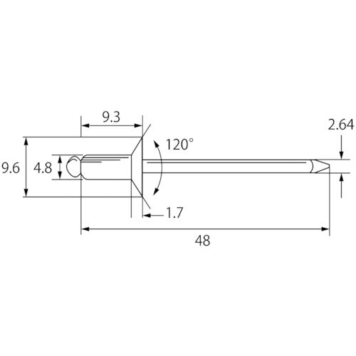 새우 블라인드 리벳·접시 머리 에코 BOX 알루미늄/스틸 6-3 (150개입) NSA63KEB 1 상자