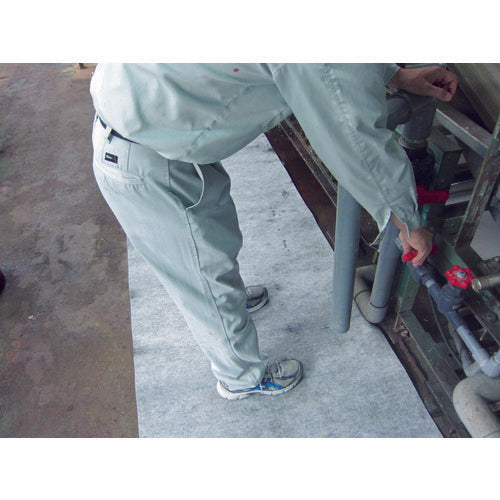 ＴＲＵＳＣＯ　吸油・吸水ロールマット　グレー　裏面フィルム付　幅９００ｍｍｘ２５ｍ　TFGR-F-925　1 巻