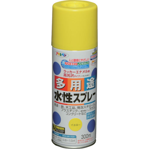 アサヒペン　水性多用途スプレー　３００ＭＬ　イエロー　565082　1 本