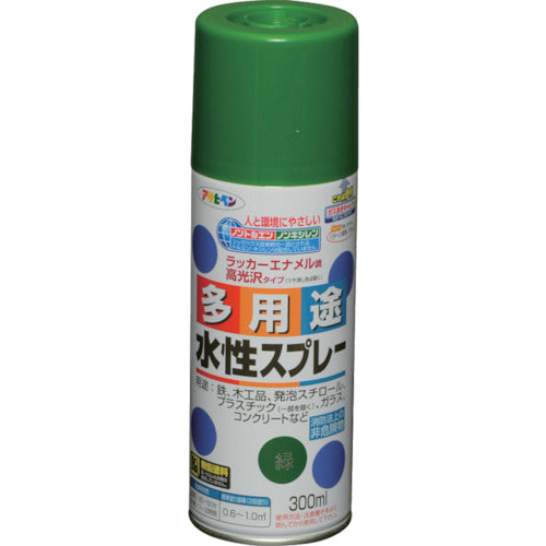 アサヒペン　水性多用途スプレー　３００ＭＬ　緑　565105　1 本