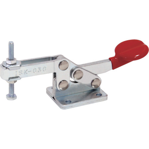 育良　下方押え型トグルクランプ　スチール　水平ハンドル（３１１０６）　クランプアーム移動角度６５°　フランジベース　締付力０．３ｋＮ　ISK-030　1 個