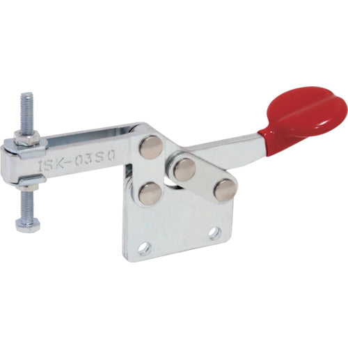 양육 하향 누름형 토글 클램프 스틸 수평 핸들(31107) 클램프 암 이동 각도 65° 스트레이트 베이스 체결력 0.3kN ISK-03S0 1개