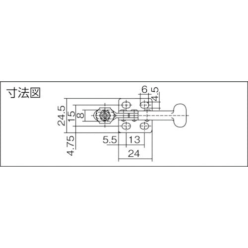 育良　下方押え型トグルクランプ　水平ハンドル（３１１０２）　ISK-040　1 個