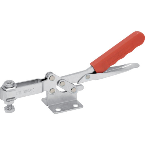 Ikura Downward-pressing toggle clamp, steel, horizontal handle (31211), clamp arm travel angle 85°, flange base, clamping force 3.0 kN, ISK-38KL0, 1 piece