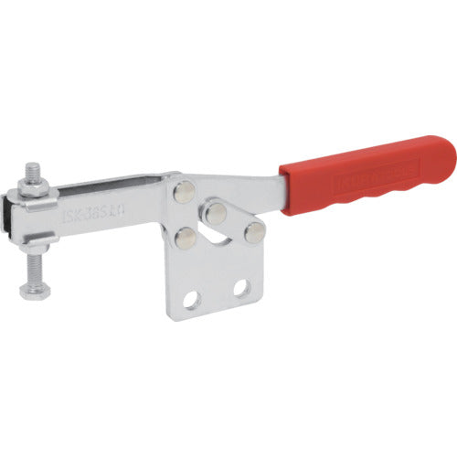 Ikura Downward-pressing toggle clamp, steel, horizontal handle (31206), clamp arm travel angle 80°, straight base, clamping force 2.8 kN, ISK-38SL0, 1 piece