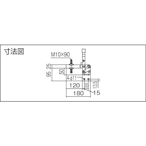 育良　下方押え型トグルクランプ　垂直ハンドル（３１３２１）　ISK-41BSM0　1 個