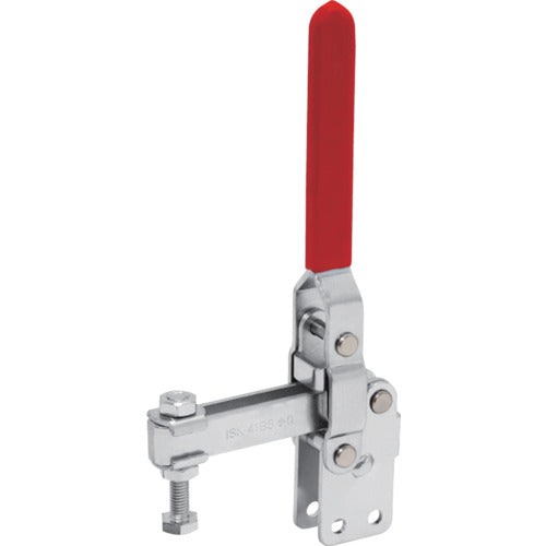 Ikura Downward-pressing toggle clamp, steel, vertical handle (31319), clamp arm travel angle 105°, straight base, clamping force 2.0 kN, ISK-41BSS0, 1 piece