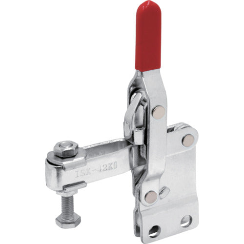 育良　下方押え型トグルクランプ　スチール　垂直ハンドル（３１３２３）　クランプアーム移動角度９４°　ストレートベース　締付力２．０ｋＮ　全長１６５ｍｍ　ISK-42K0　1 個