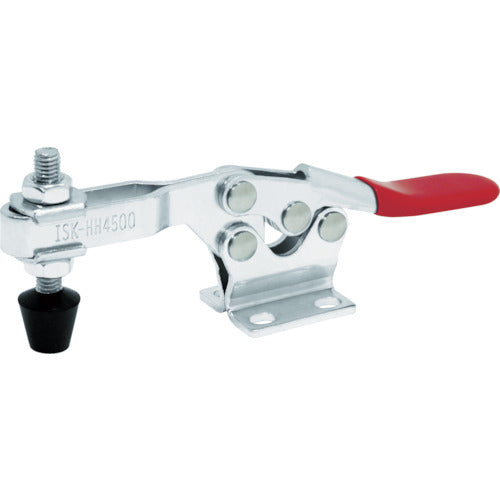 Ikura Downward-pressing toggle clamp, steel, horizontal handle (31112), clamp arm movement angle 90°, flange base, clamping force 2.27 kN, ISK-HH4500, 1 pc