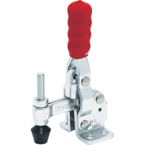 育良　下方押え型トグルクランプ　スチール　垂直ハンドル（３１３０２）　クランプアーム移動角度１００°　フランジベース　締付力０．９１ｋＮ　ISK-HV2500　1 個