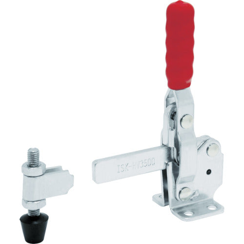 育良　下方押え型トグルクランプ　スチール　垂直ハンドル（３１３０４）　クランプアーム移動角度１００°　フランジベース　締付力２．２７ｋＮ　ISK-HV3500　1 個