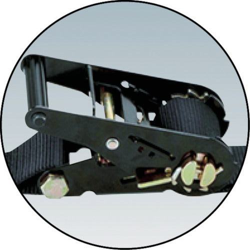 シライ　ベルトラッシング（ラチェットバックル式）　ベルタイト［［Ｒ上］］　ＪＩＳ認証品　黒　両端アイ形　RE50LB6　1 本