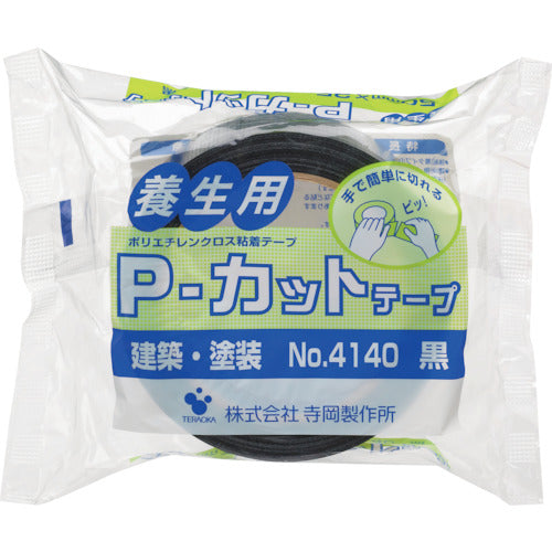 ＴＥＲＡＯＫＡ　Ｐ−カットテープ　ＮＯ．４１４０　５０ｍｍ×２５Ｍ　黒　4140 BK-50X25　1 巻