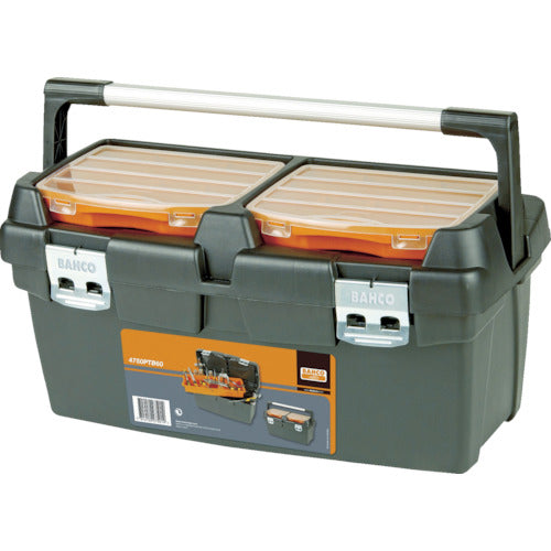 Bahco Plastic Tool Box Heavy Duty Plastic Box External Dimensions 600 x 295 x 305 mm Black/Orange 4750PTB60 1 pc