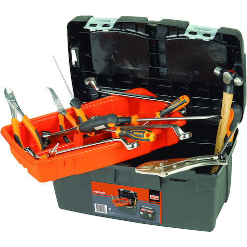 Bahco Plastic Tool Box Heavy Duty Plastic Box External Dimensions 600 x 295 x 305 mm Black/Orange 4750PTB60 1 pc