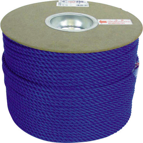 Yutakamake Polyethylene Rope Drum Roll 6mm x 200m Blue PRE-102 1 Roll