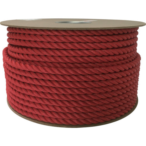 ユタカメイク　ポリエチレンロープドラム巻　１２ｍｍ×１００ｍ　レッド　PRE-61　1 巻