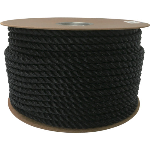 ユタカメイク　ポリエチレンロープドラム巻　１２ｍｍ×１００ｍ　ブラック　PRE-64　1 巻