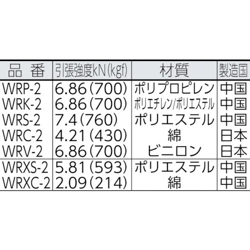 ユタカメイク　綿金剛打作業用ロープ　９ｍｍ×２０ｍ　WRXC-2　1 巻