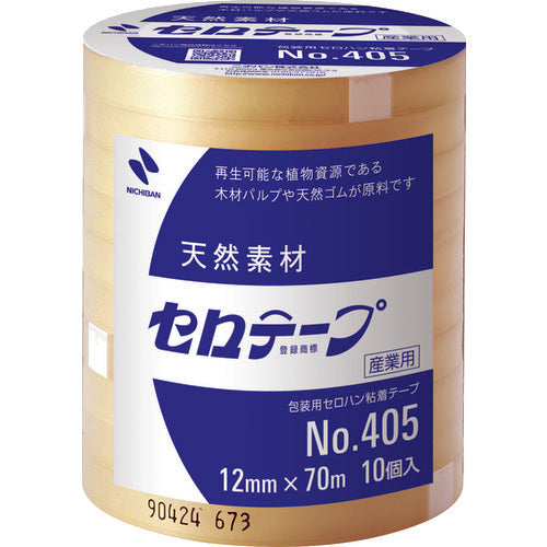 ニチバン　セロテープ　４０５　１２ｍｍ×７０ｍ　バイオマスマーク認定製品　405-12X70　10 巻