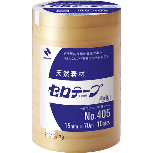 ニチバン　セロテープ　４０５　１５ｍｍ×７０ｍ　バイオマスマーク認定製品　405-15X70　10 巻