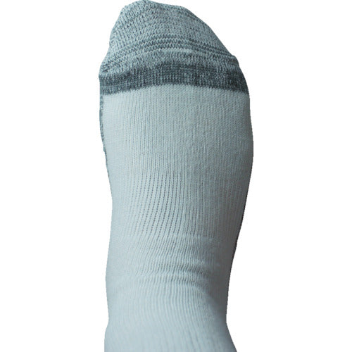 Otafuku Strong Socks, Bottom Strength Type, White x Gray, Round Toe, Set of 2 Pairs, S-851, 1 PK